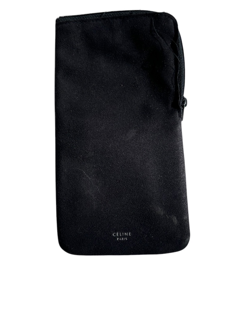 Celine Paris France Top-Zip Around Soft Leather Glasses Carrier Case Bag Pouch